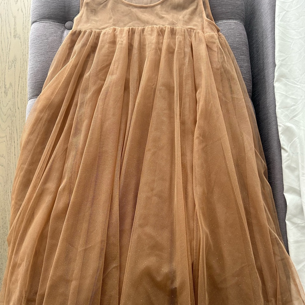 Molly Bracken Kids Dress in Warm Tan